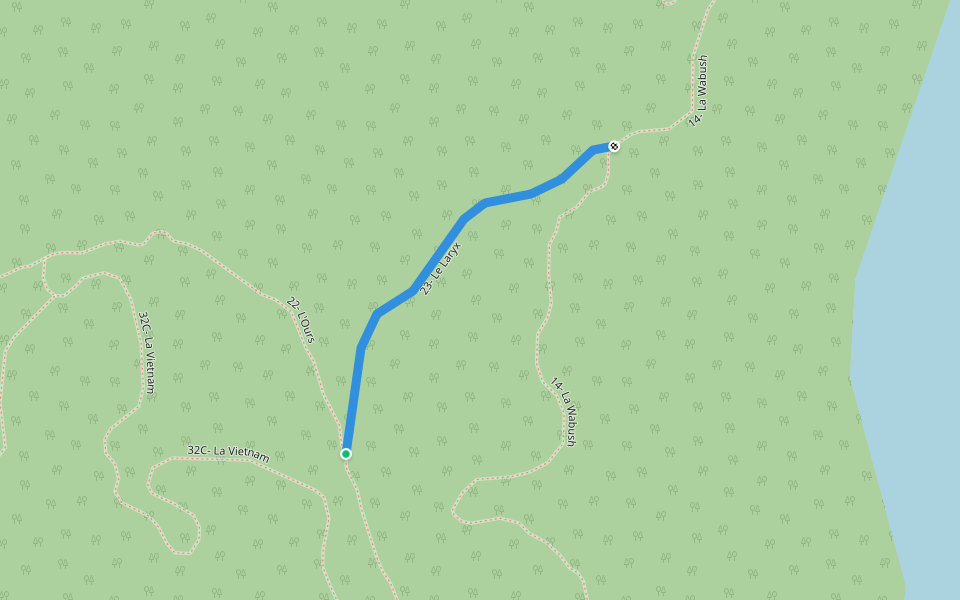 23- Le Laryx walking route map in La Tuque