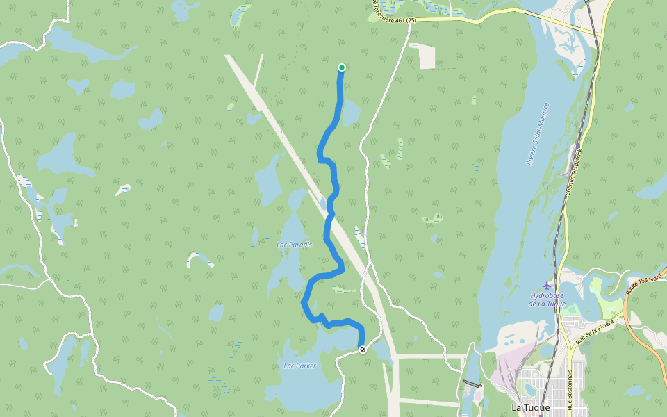 3- Le Lac Parker Nord walking route map in La Tuque