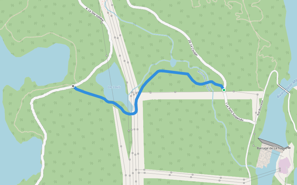 1 Le Pont Suspendu walking route map in La Tuque