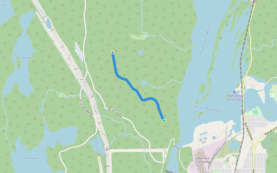 22- L'Ours walking route map in La Tuque