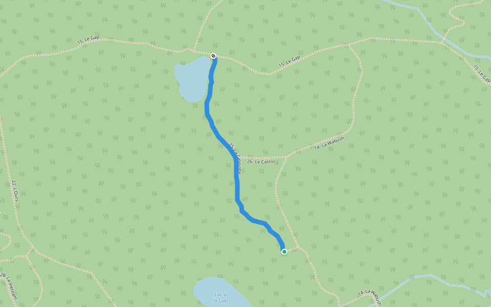 25- La Gélinotte walking route map in La Tuque