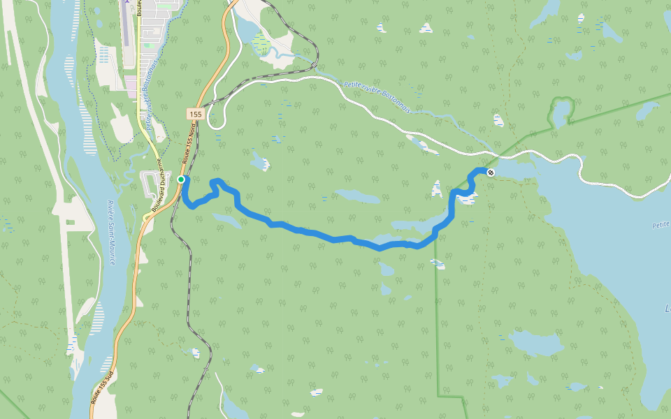 45- La Trail de Skidoo walking route map in La Tuque