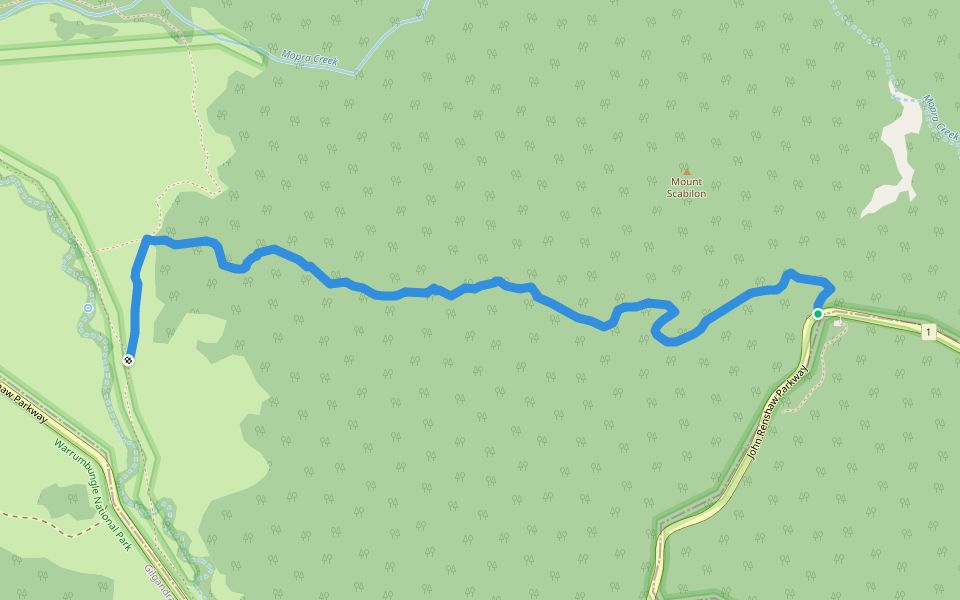 Scabilion Creek walking route map in Tonderburine