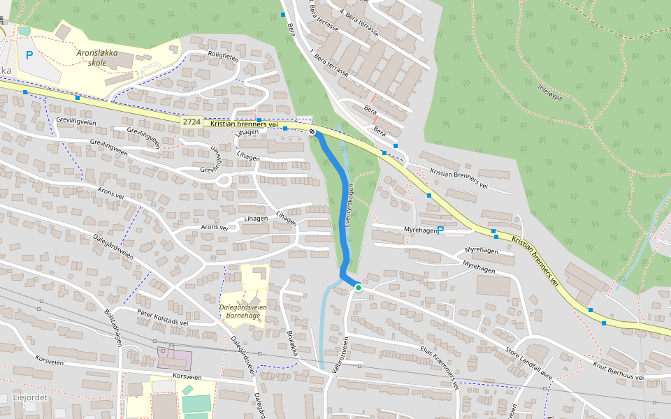 Eventyrskogen walking route map in Drammen