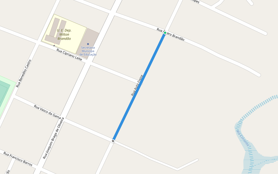 Rua Auto Freire walking route map in Pedro II