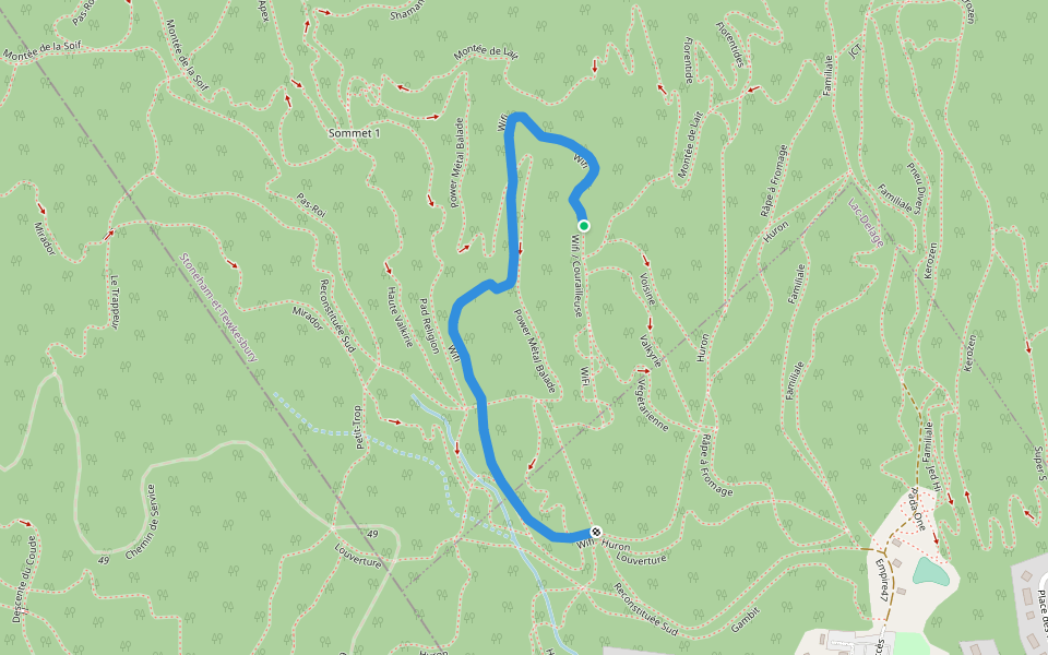 Wifi walking route map in Lac-Delage