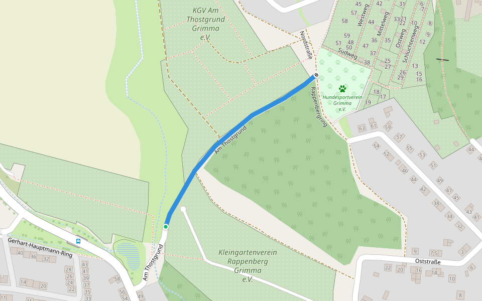 Am Thostgrund walking route map in Grimma