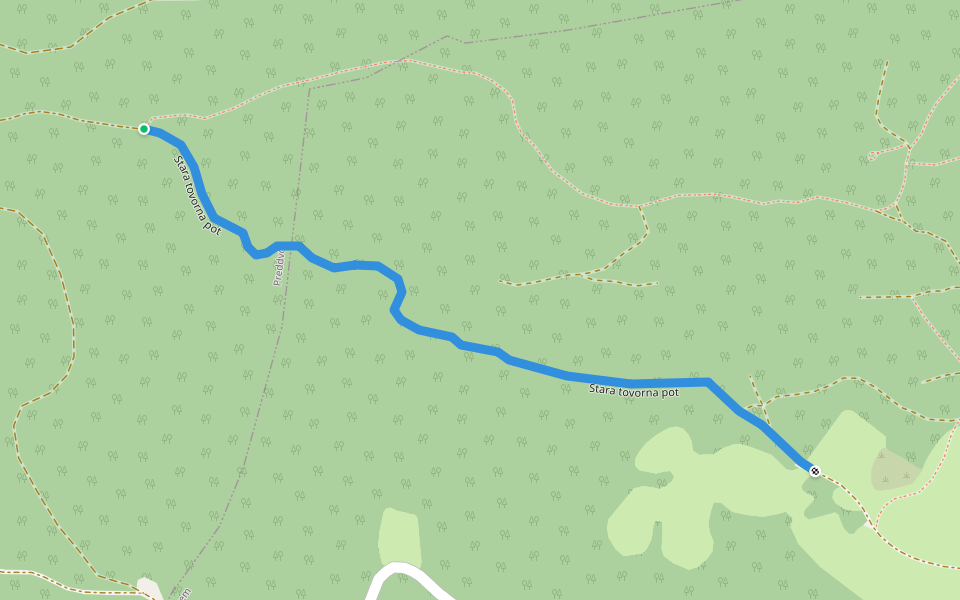 Stara tovorna pot walking route map in Možjanca