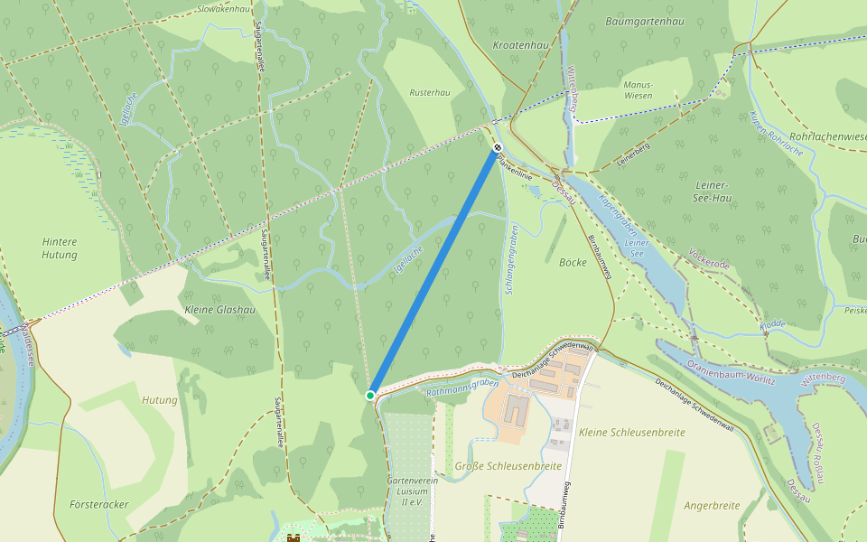 Kohlhauallee walking route map in Dessau-Roßlau