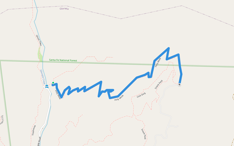 Holy Mole walking route map in Glorieta