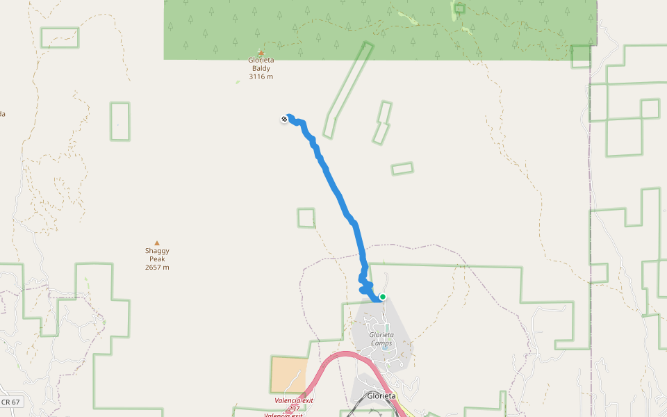 Ghost Town Trail (177) walking route map in Glorieta