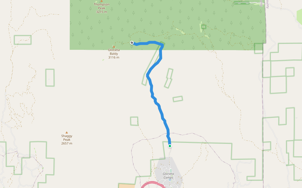 Ghost Town walking route map in Glorieta