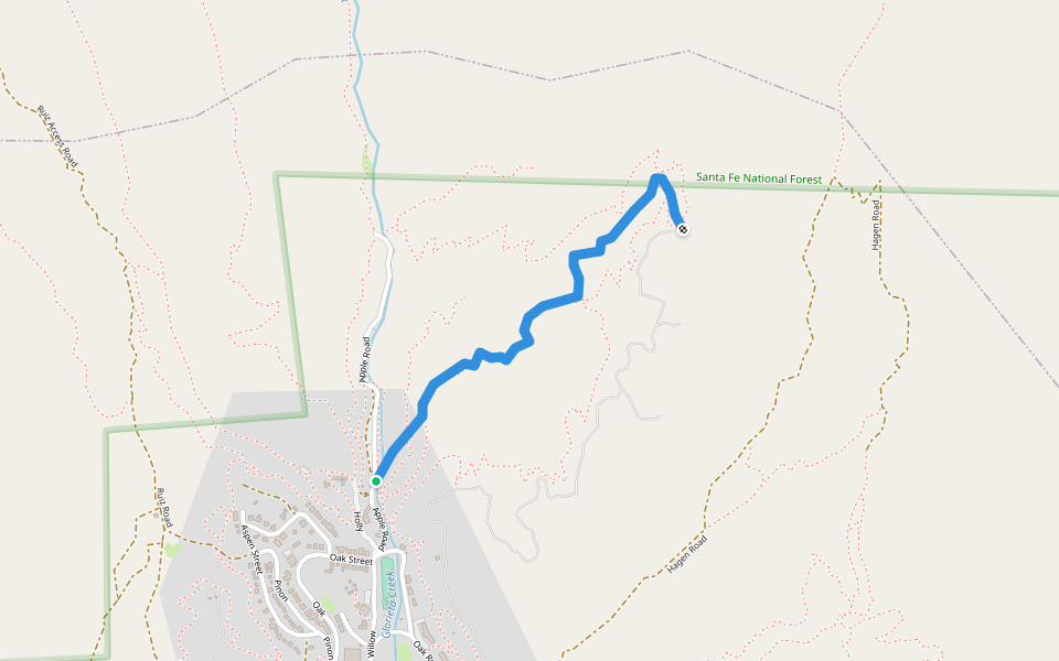 Chili Dog walking route map in Glorieta