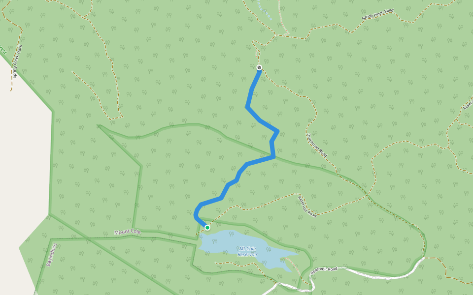 Indistinct walking route map in Mount Cole