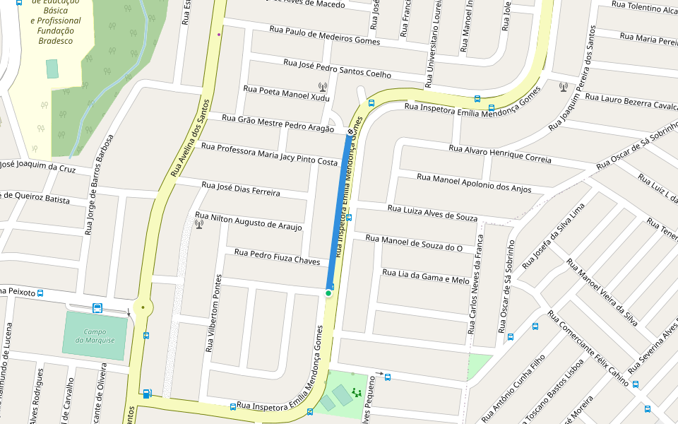 Rua Inspetora Emília Mendonça Gomes walking route map in João Pessoa