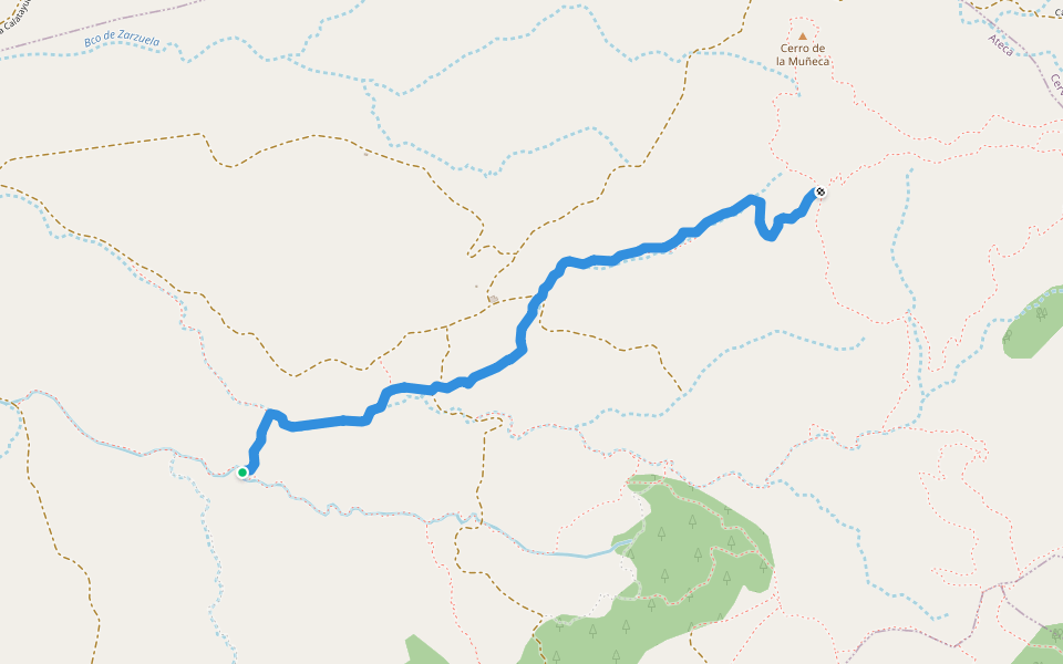 Entrada al Far West desde Ateca walking route map in Ateca