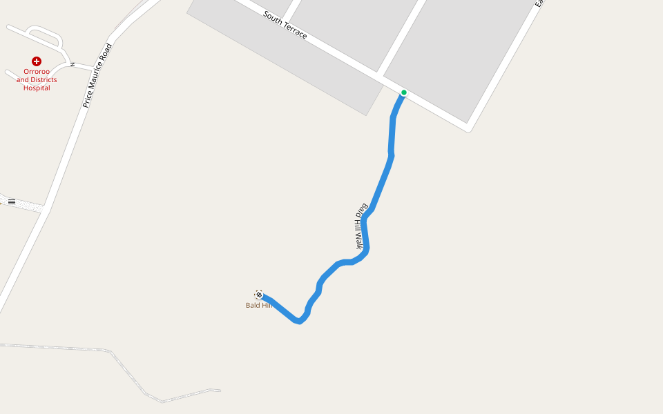 Bald Hill Walk walking route map in Orroroo