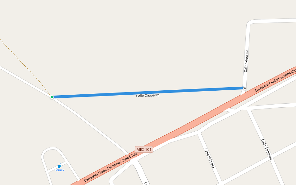 Calle Chaparral walking route map in Palmillas