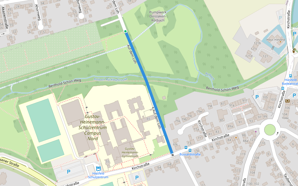 Auf dem Loh walking route map in Dinslaken