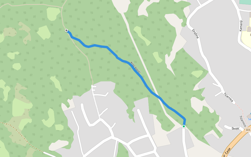 Kroz borići walking route map in Čavle