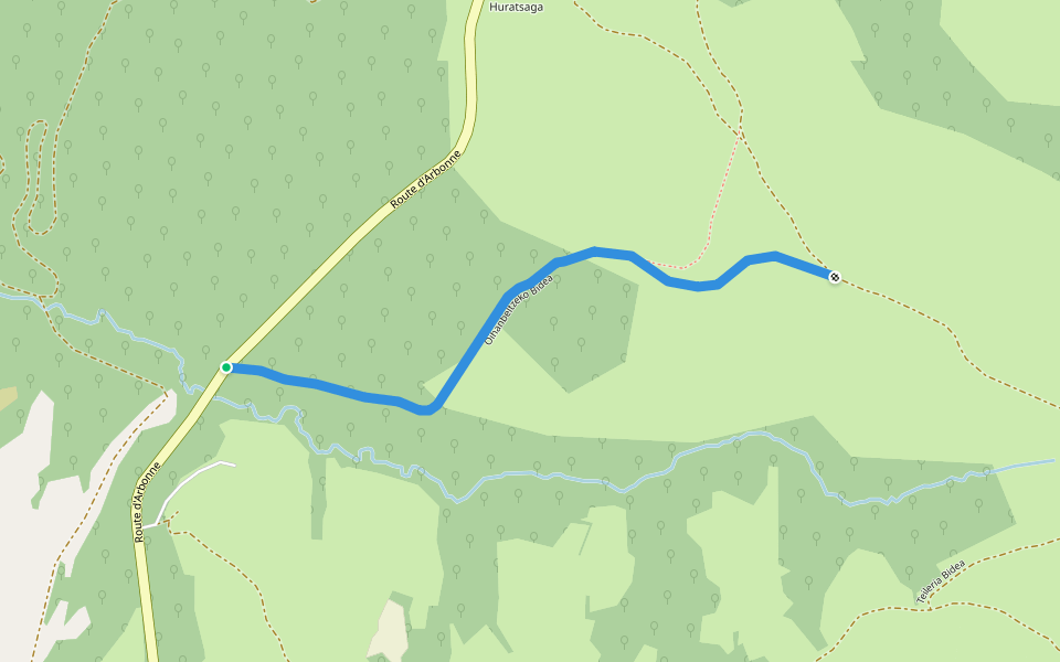 Oihanbeltzeko Bidea walking route map in Saint-Pée-sur-Nivelle