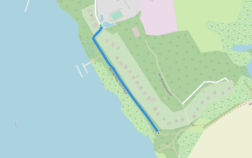 Wanderweg nach Plaue walking route map in Brandenburg an der Havel
