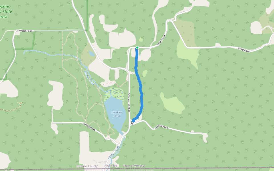 Hawk Ridge Trail walking route map in Windsor