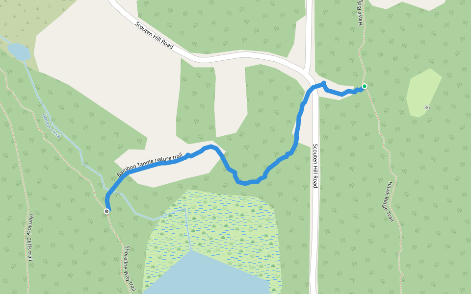 Bamboo Tangle nature trail walking route map in Windsor