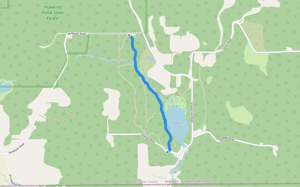 Shoreline Way trail walking route map in Windsor