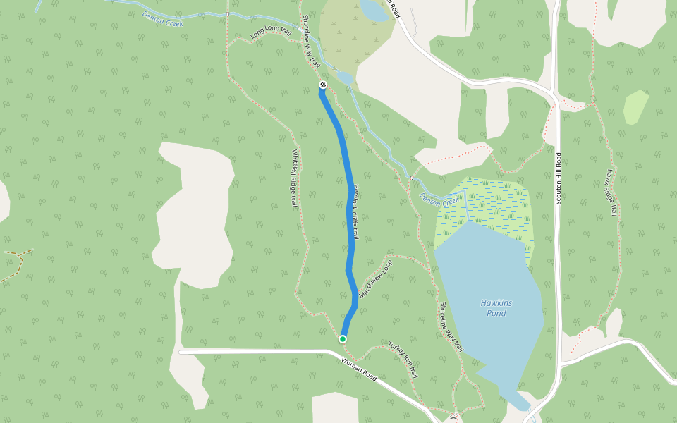 Hemlock Cliffs trail walking route map in Windsor
