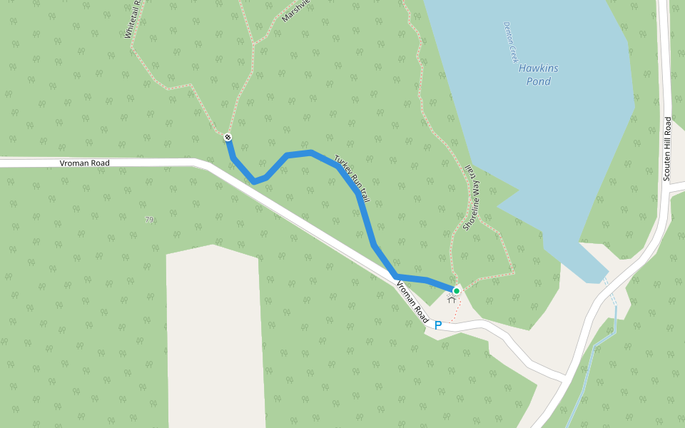 Turkey Run trail walking route map in Windsor