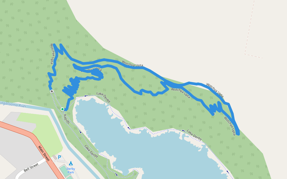 Wotchya Upta walking route map in Derby