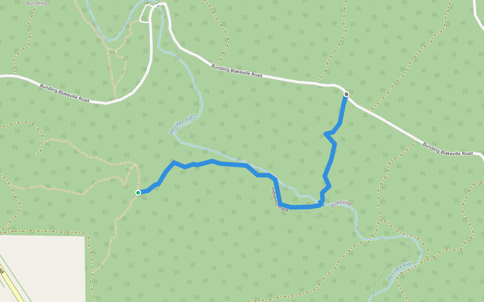 indistinct track walking route map in Bunding