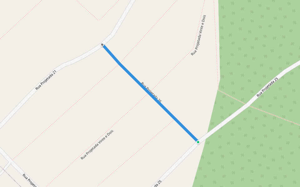 Rua Projetada 26 walking route map in Santa Rita