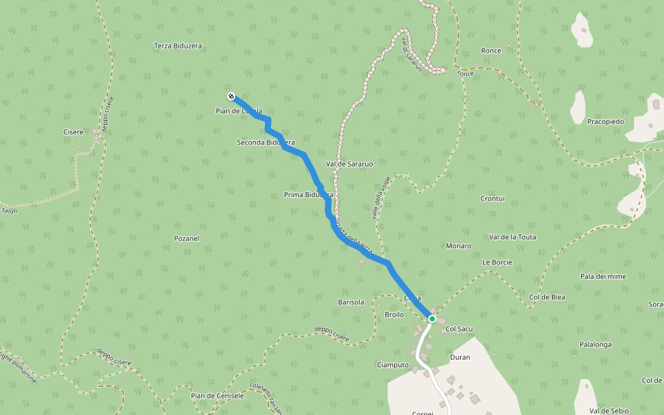 strada della vizza walking route map in Domegge di Cadore