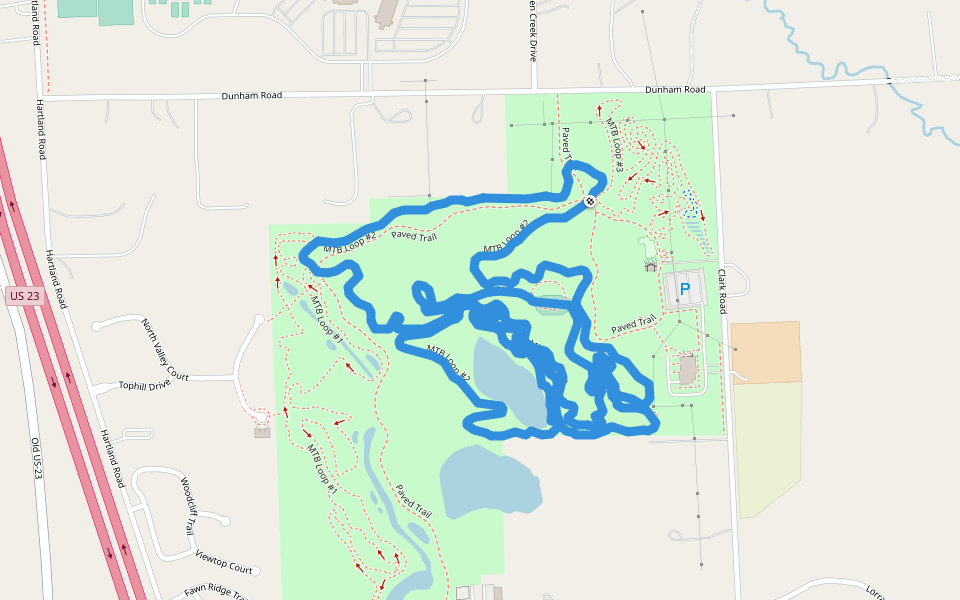 MTB Loop #2 walking route map in Hartland