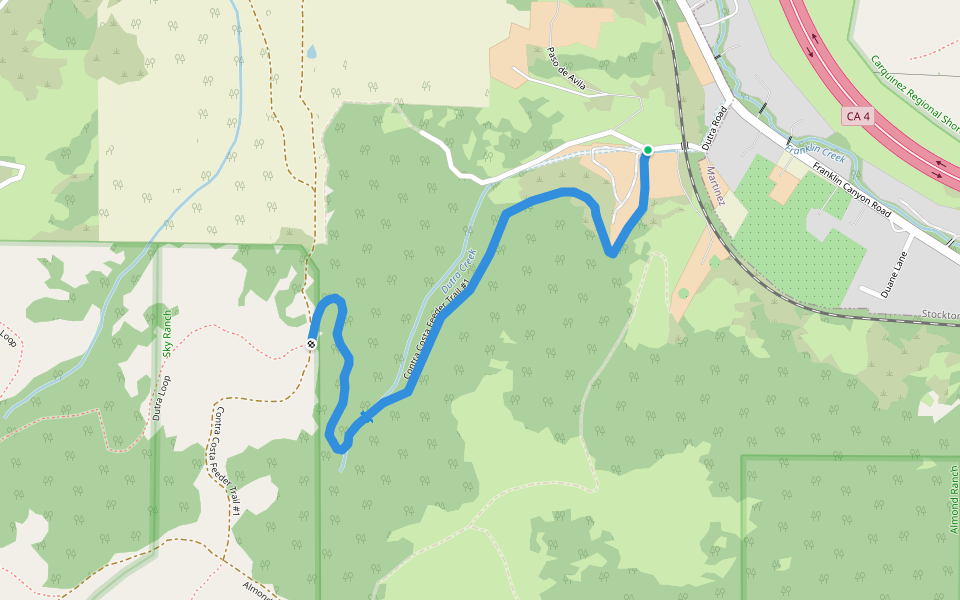 Contra Costa Feeder Trail #1 walking route map in Martinez