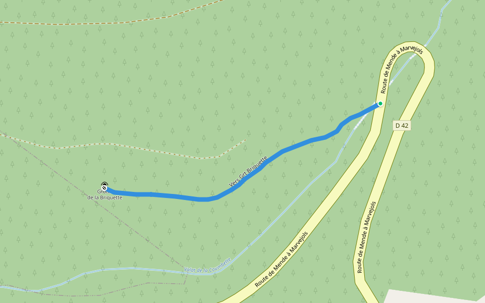 Vers Grt Briquette walking route map in Mende