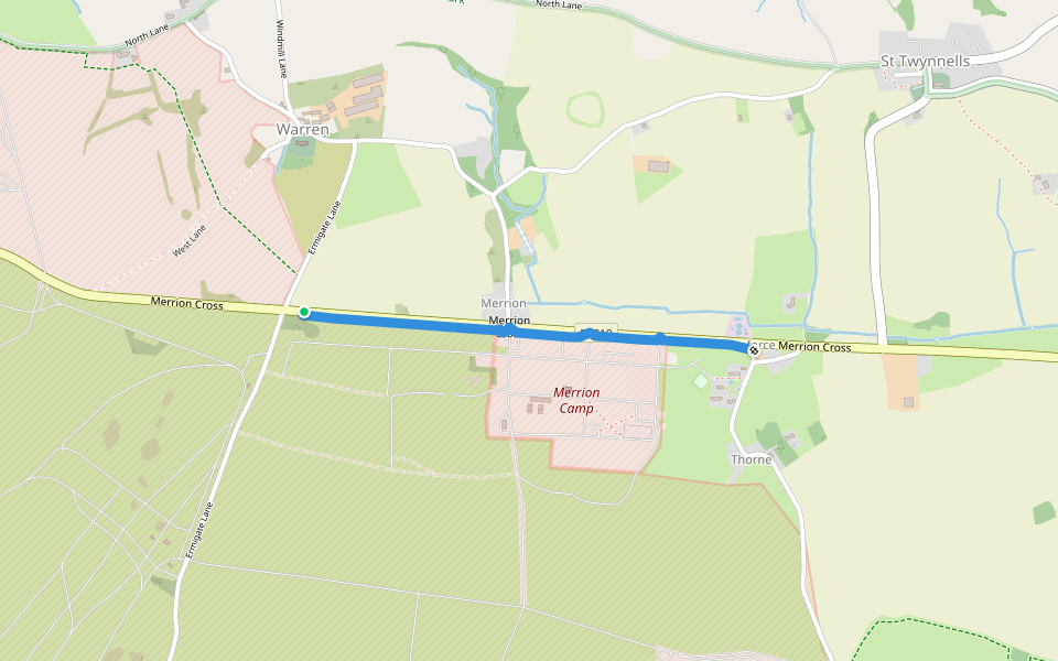 Castlemartin Range Trail walking route map in Merrion