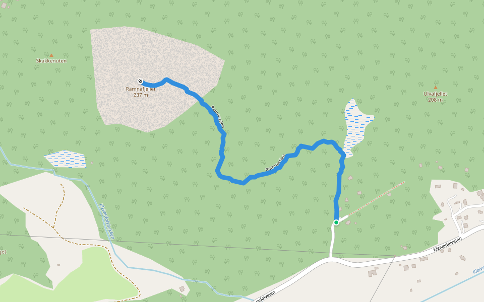 Ramnastien walking route map in Hommersåk