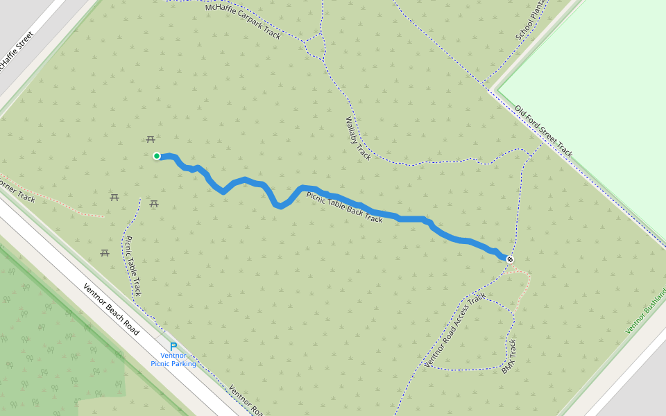 Picnic Table Back Track walking route map in Ventnor
