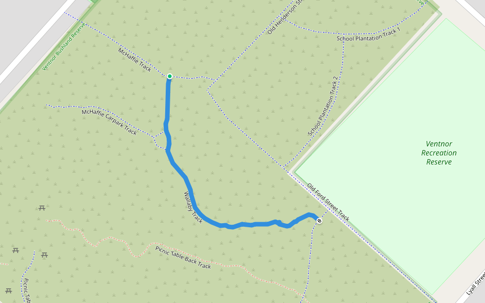 Wallaby Track walking route map in Ventnor