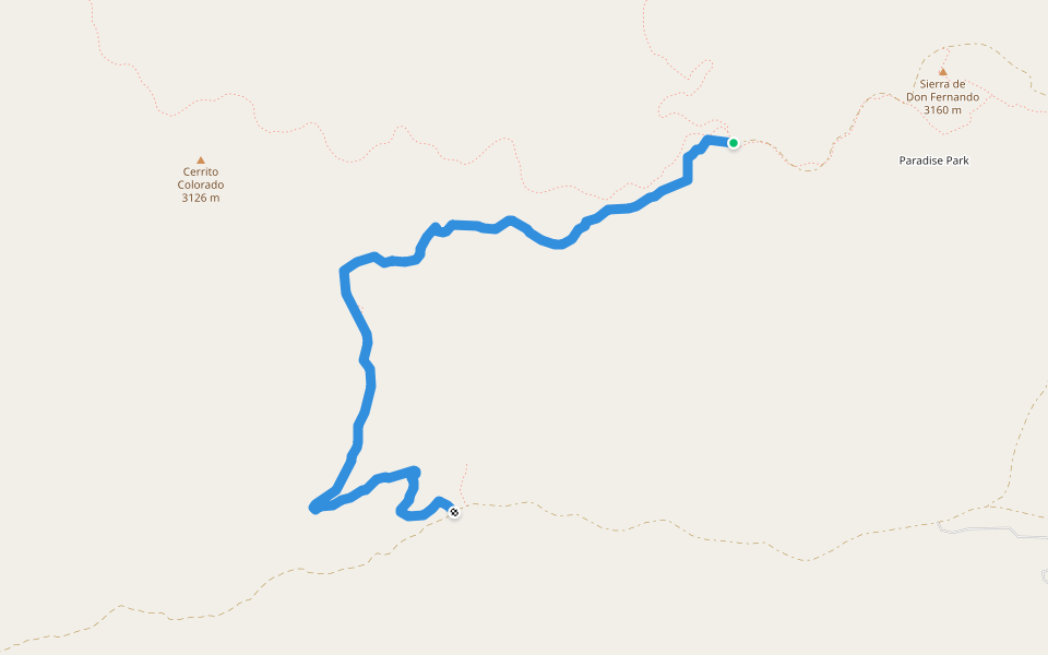 Buena Suerte Canyon walking route map in Taos