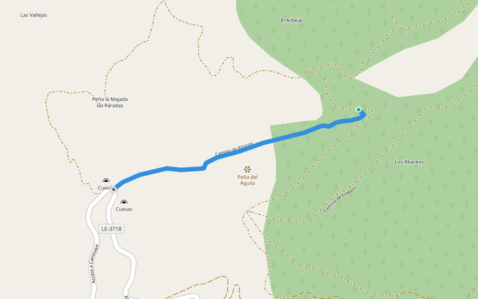 Camino de Ritorno walking route map in Valderrueda