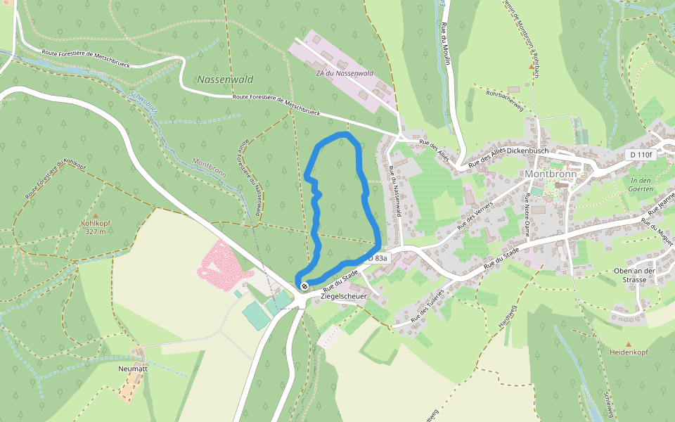 Parcours de santé de Montbronn walking route map in Montbronn