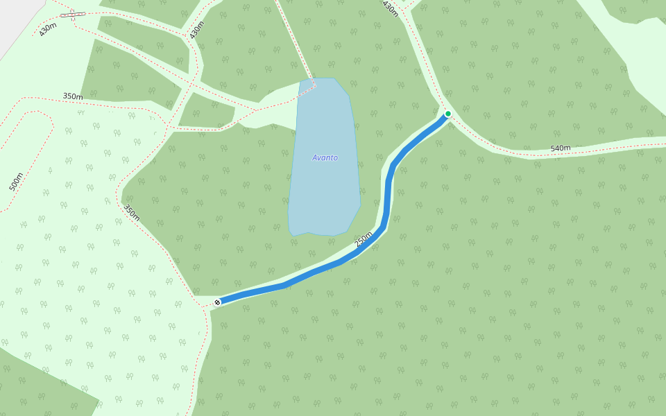 250m walking route map in Pyhäjoki