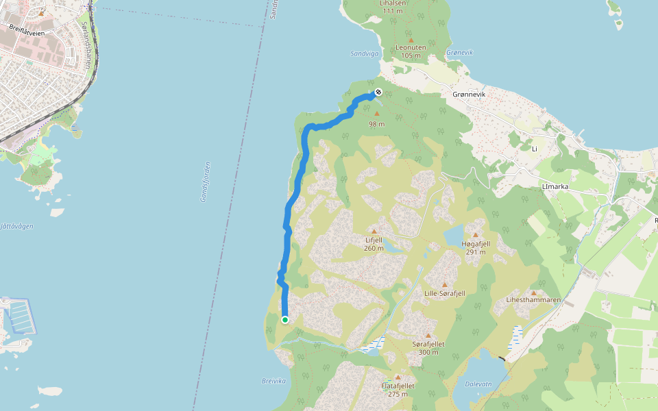 Bjorhamnstien walking route map in Stavanger