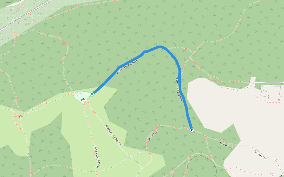 Тропа 1-ый подъем walking route map in Krasnoyarsk