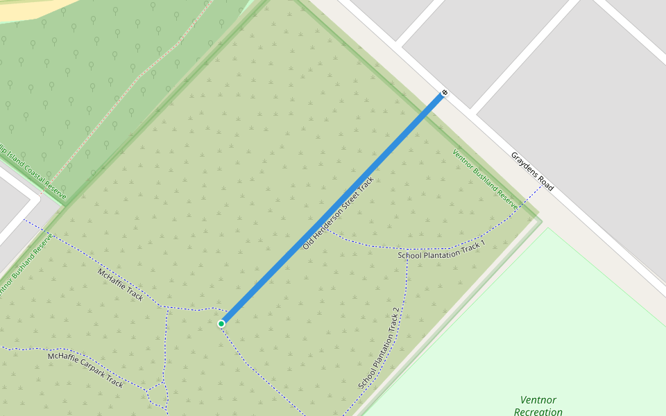 Old Henderson Street Track walking route map in Ventnor