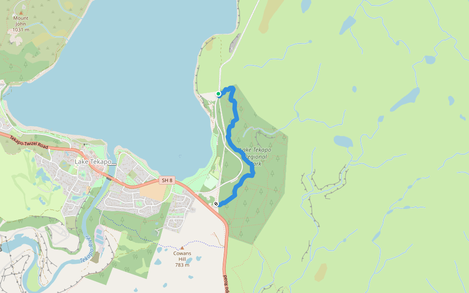 Te Araroa Tk walking route map in Tekapo